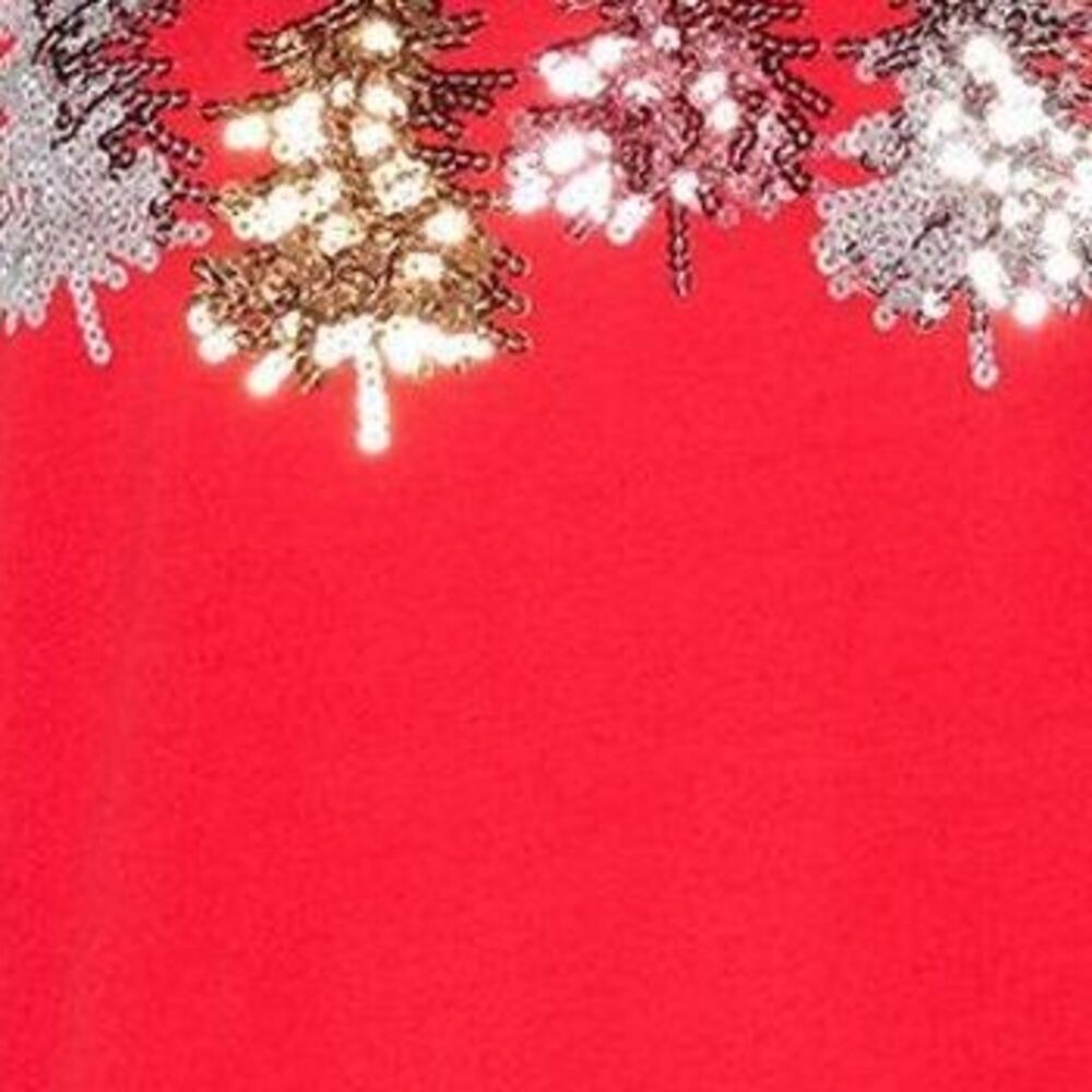Belle by Kim Gravel Women's Top Sz L Sequin Christmas Tree Knit Red A708251 - Picture 2 of 4